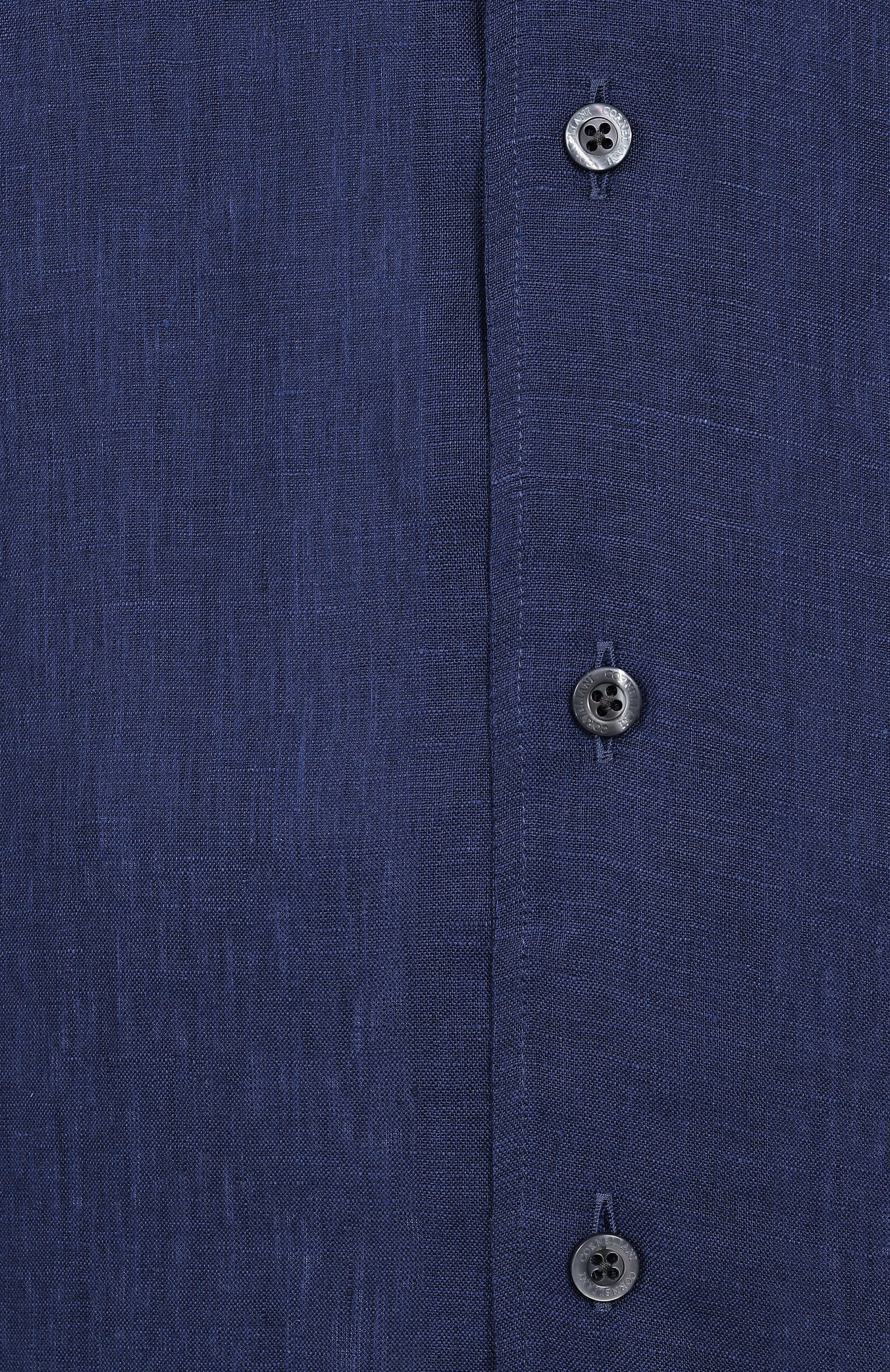 Льняная рубашка CORNELIANI темно-синего цвета по цене 44950 руб., арт. 25P213-2511648, фото 6 Льняная рубашка CORNELIANI, арт. 25P213-2511648, фото 6