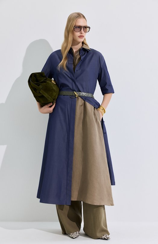 Льняные брюки Giorgio Armani GW002791/TE11126 Хаки  GW002791/TE11126 Фото 6