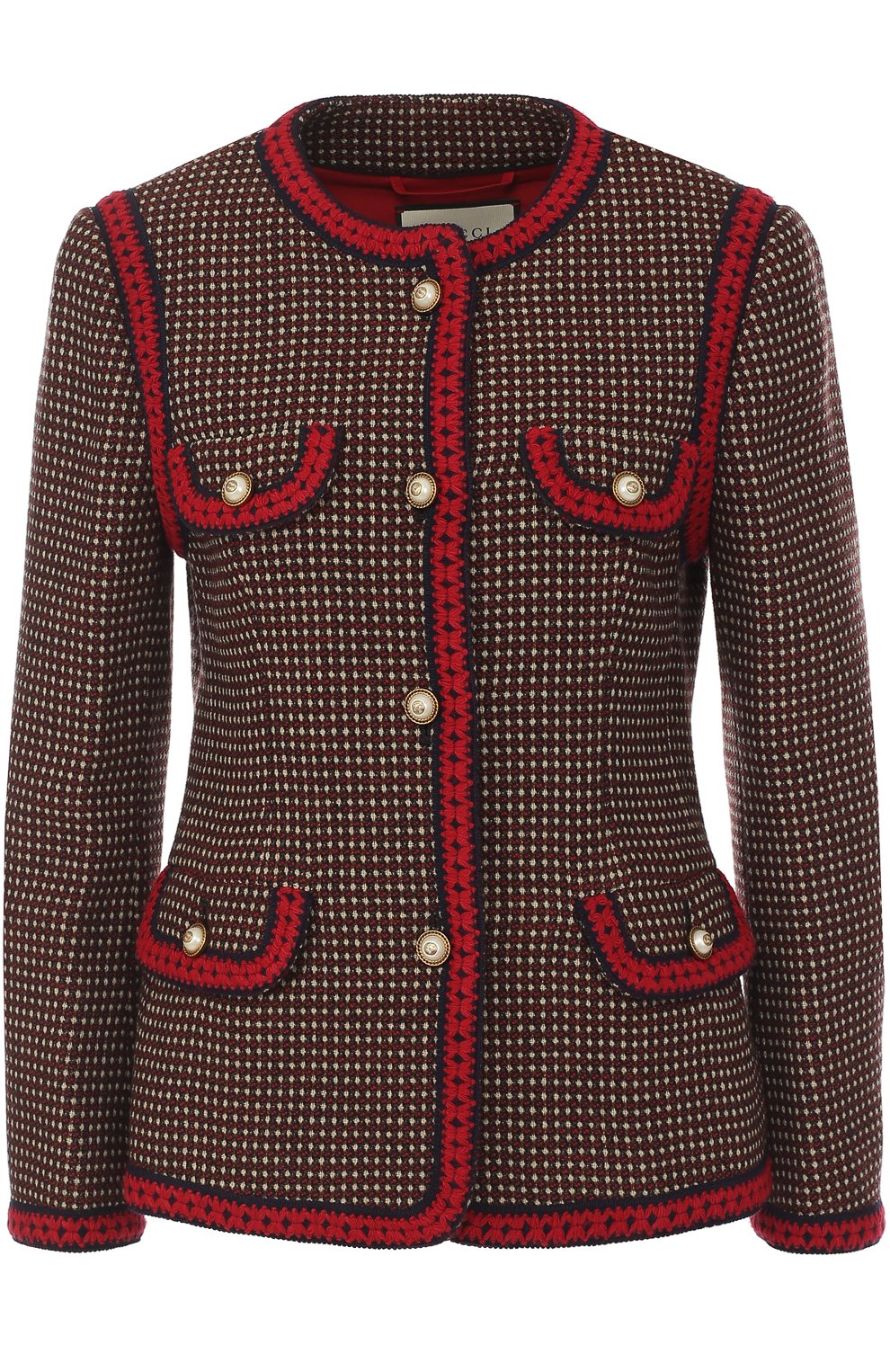 Приталенный шерстяной жакет с круглым вырезом GUCCI, арт. 482551/ZJW56, фото 1