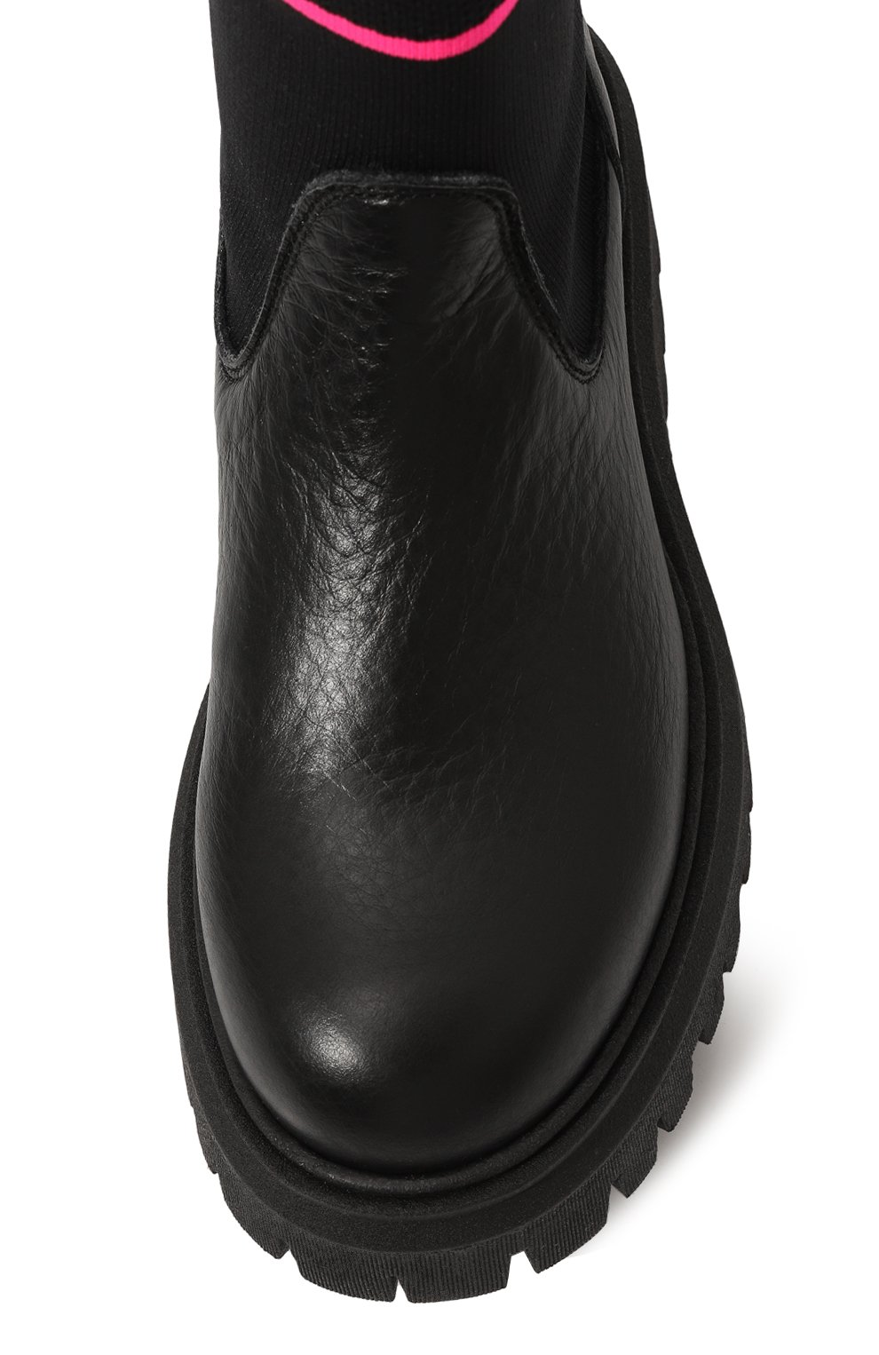 Комбинированные ботинки MSGM KIDS черного цвета по цене 23900 руб., арт. 76265/28-35, фото 4 Комбинированные ботинки MSGM KIDS, арт. 76265/28-35, фото 4