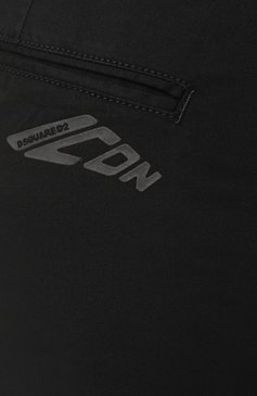 Мужские хлопковые брюки DSQUARED2 черного цвета, арт. S79KA0081/S35175 | Фото 6 (Материал внешний: Хлопок; Длина (брюки, джинсы): Стандартные; Случай: Повседневный; Стили: Кэжуэл)