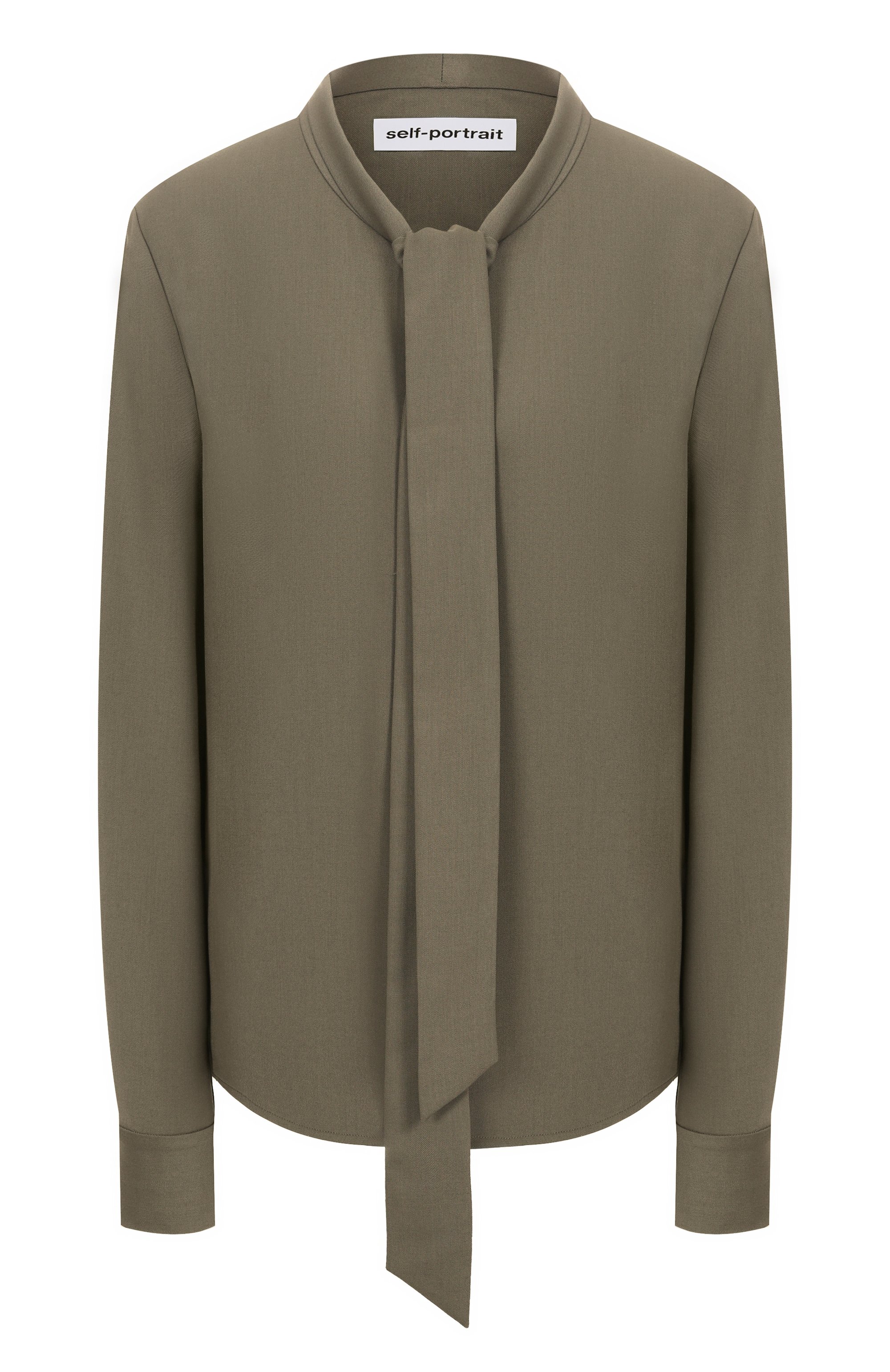 Блузка SELF-PORTRAIT хаки цвета по цене 49950 руб., арт. PF25016TG, фото 1 Блузка SELF-PORTRAIT, арт. PF25016TG, фото 1