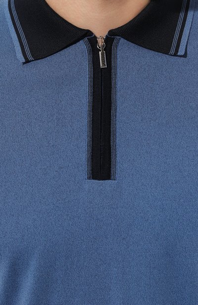 Поло из хлопка и шелка ZILLI синего цвета по цене 104500 руб., арт. KZP002M0142VUC000M, фото 5 Поло из хлопка и шелка ZILLI, арт. KZP002M0142VUC000M, фото 5