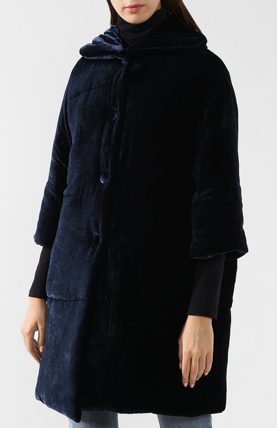 Бархатный пуховик с отложным воротником MONTECORE, арт. 2526C460/182801, фото 3