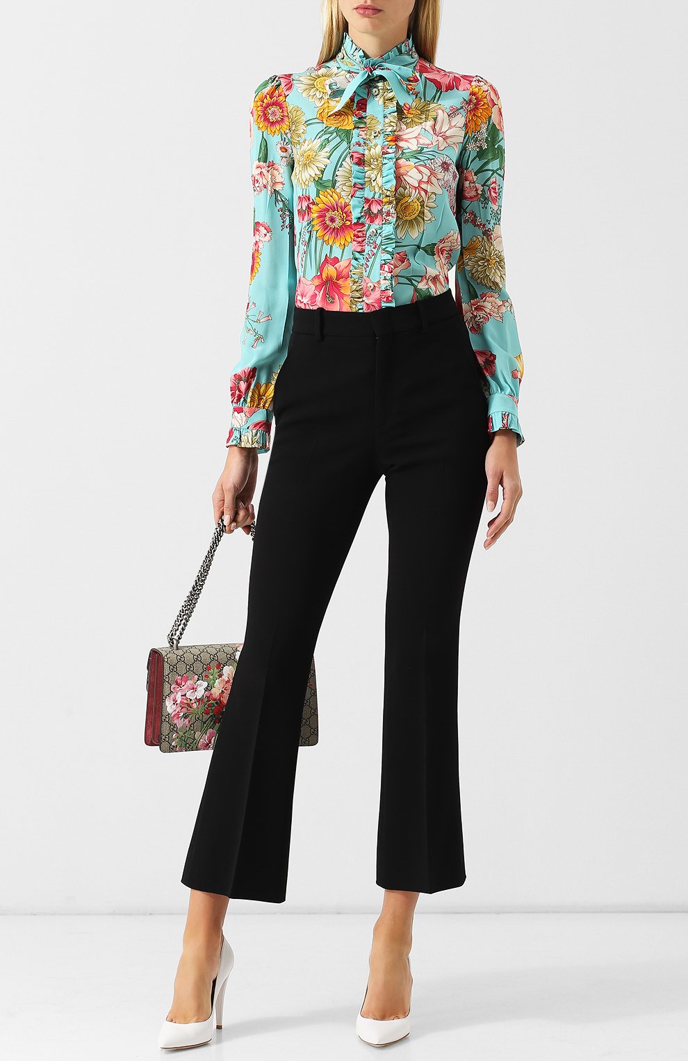 Укороченные однотонные брюки со стрелками GUCCI, арт. 497762/ZKR01, фото 2