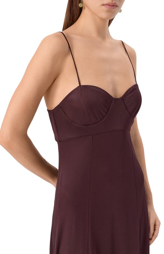 Платье из вискозы Dries Van Noten 011160/2617 Бордовый  011160/2617 Фото 4