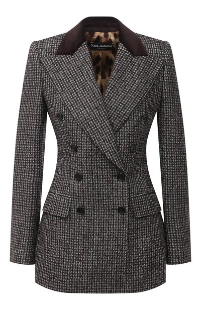 Шерстяной жакет DOLCE & GABBANA темно-серого цвета по цене 325000 руб., арт. F29GYT/FMMFU, фото 1 Шерстяной жакет DOLCE & GABBANA, арт. F29GYT/FMMFU, фото 1