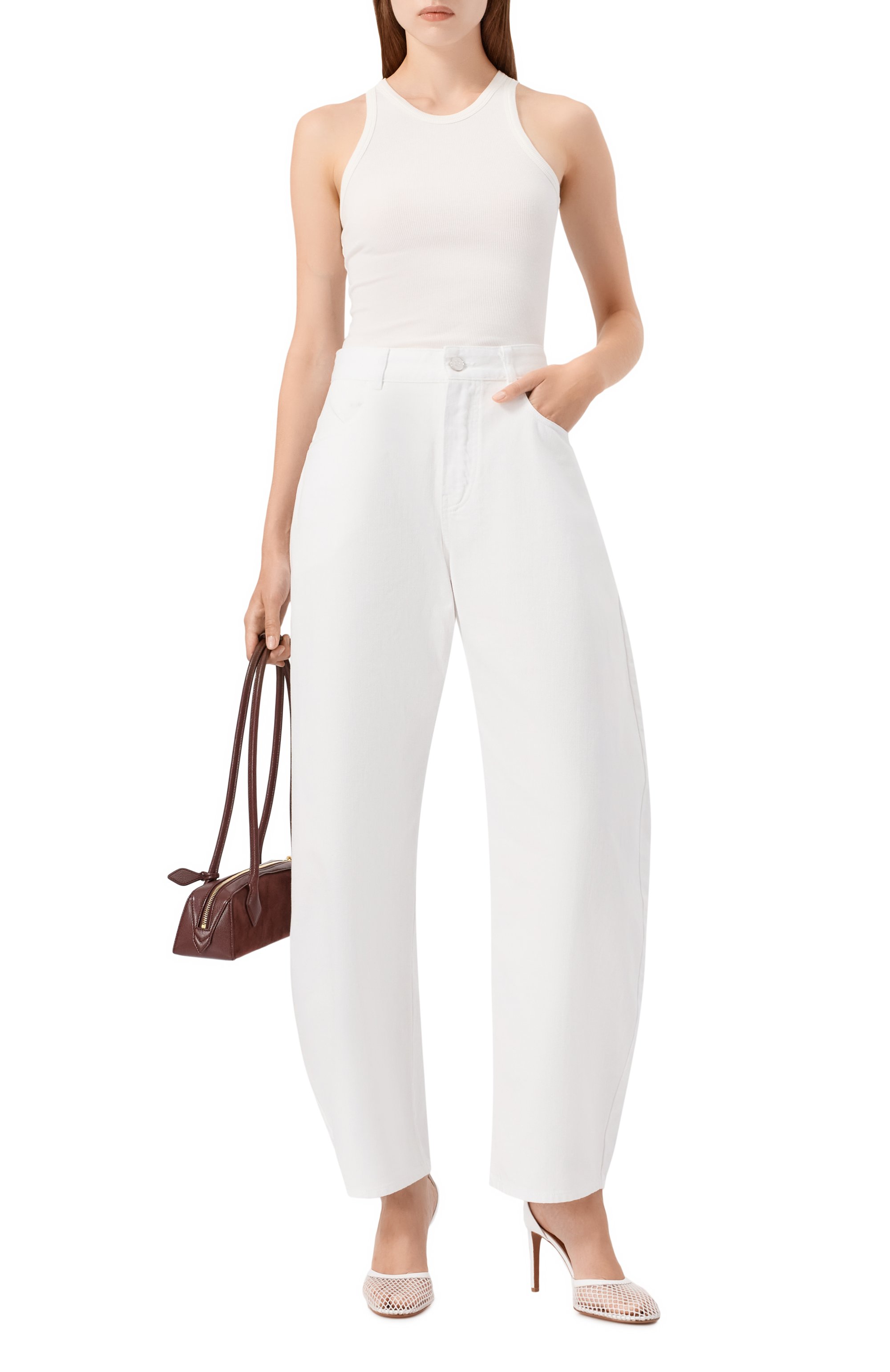 Джинсы ALAIA белого цвета по цене 152500 руб., арт. AA9P1181D002B, фото 2 Джинсы ALAIA, арт. AA9P1181D002B, фото 2