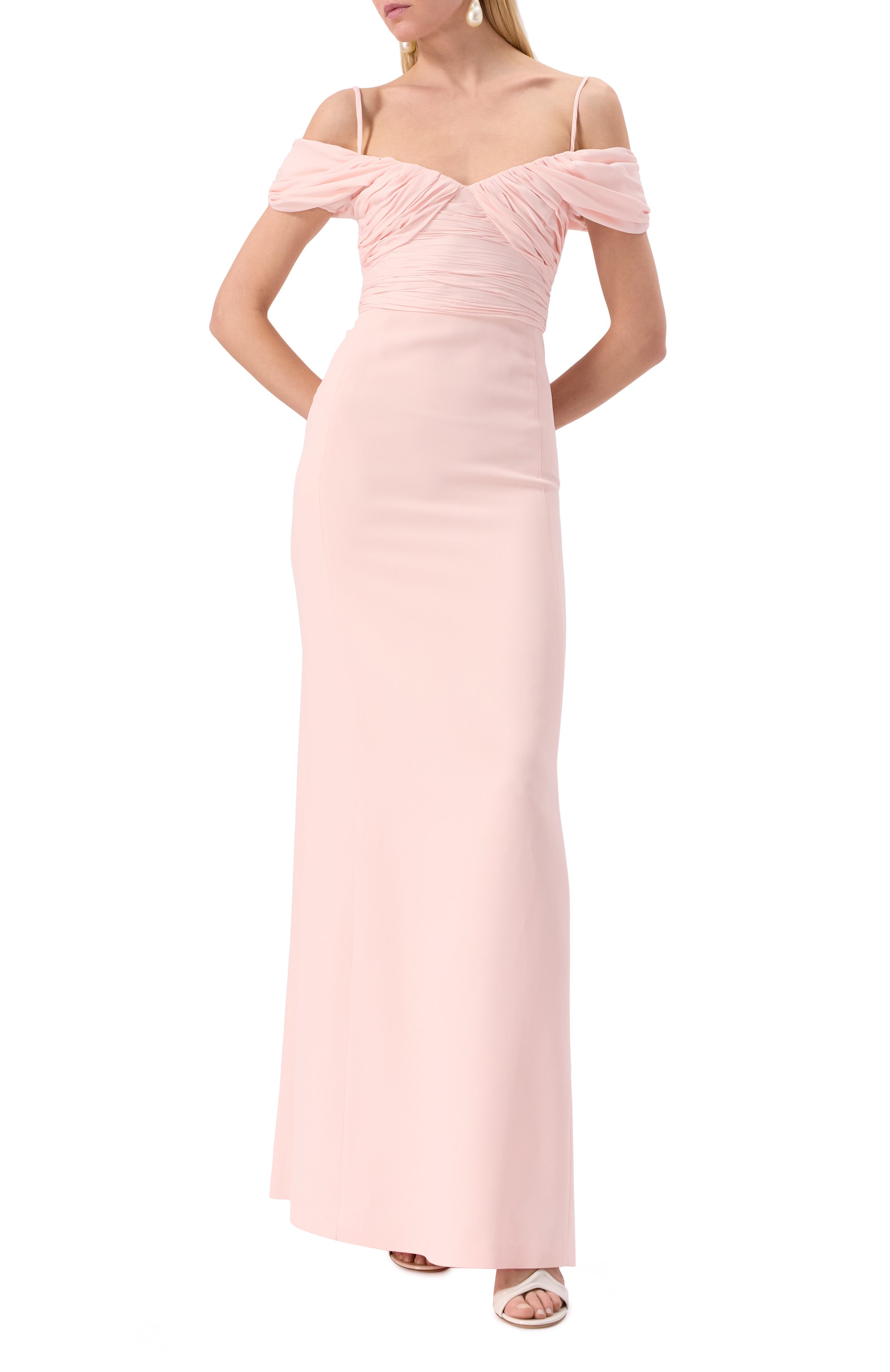 Платье GIAMBATTISTA VALLI светло-розового цвета по цене 544500 руб., арт. 25SSPVTE5139-18GDM, фото 2 Платье GIAMBATTISTA VALLI, арт. 25SSPVTE5139-18GDM, фото 2