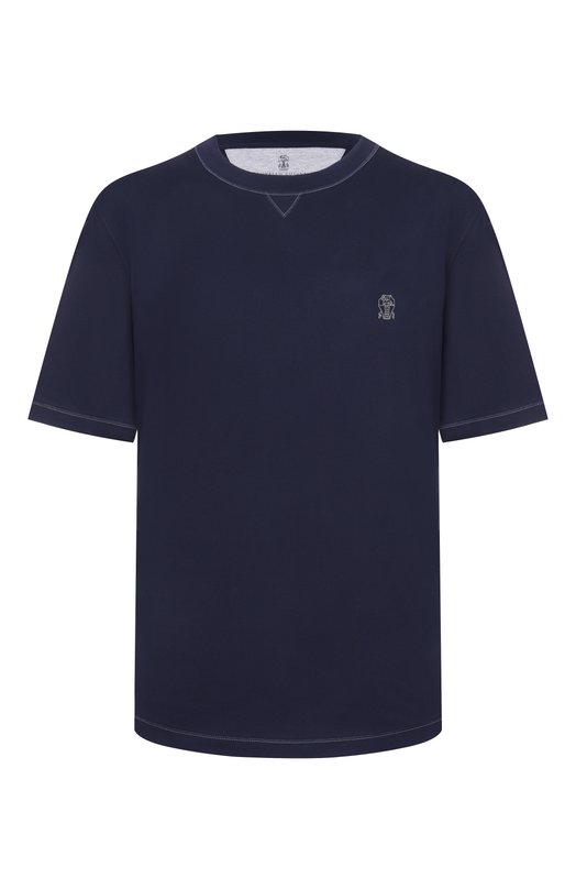 Хлопковая футболка Brunello Cucinelli M0B131328G Синий M0B131328G