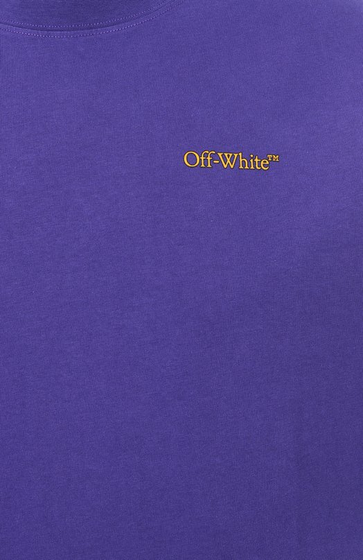 Хлопковая футболка Off-White 0MAA120S25JER00D Фиолетовый  0MAA120S25JER00D Фото 6