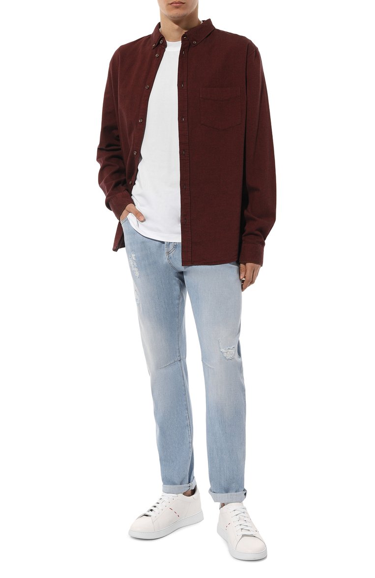 Мужские джинсы leisure fit BRUNELLO CUCINELLI голубого цвета, арт. M0Z37B2279 | Фото 2 (Материал внешний: Хлопок, Деним; Длина (брюки, джинсы): Стандартные; Силуэт М (брюки): Прямые; Кросс-КТ: Деним; Детали: Потертости, Делаве; Стили: Повседневный, Streetwear; Автоматизация состава: Проставлено; Автоматизация ТО: Проставлено)