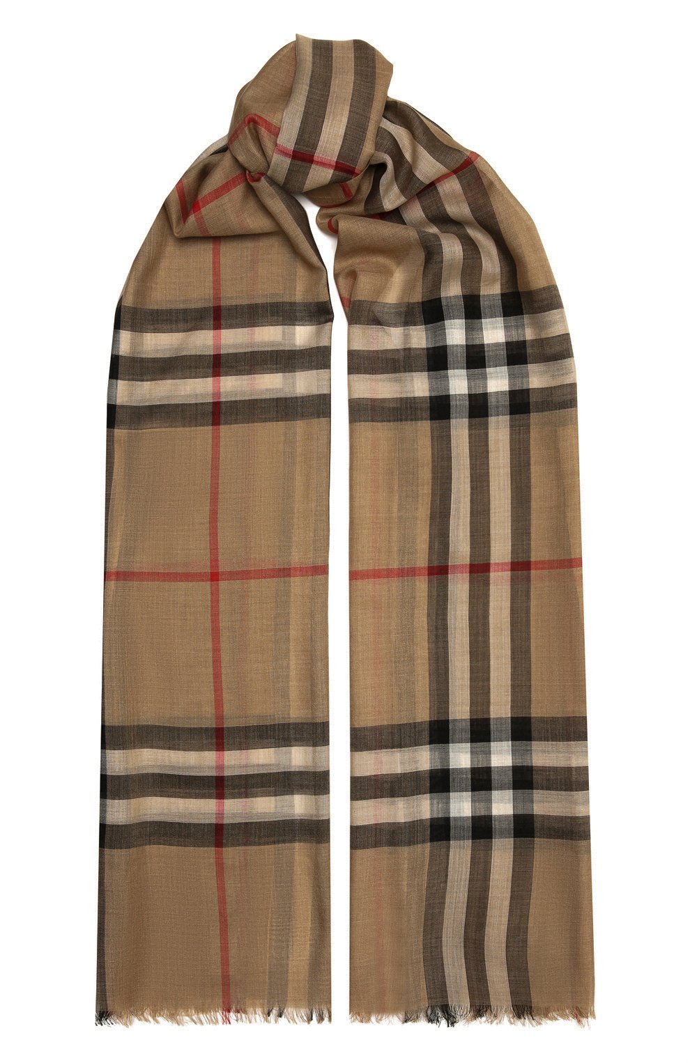 Шарф из смеси шерсти и шелка BURBERRY бежевого цвета по цене 45300 руб., арт. 8018468, фото 1 Шарф из смеси шерсти и шелка BURBERRY, арт. 8018468, фото 1