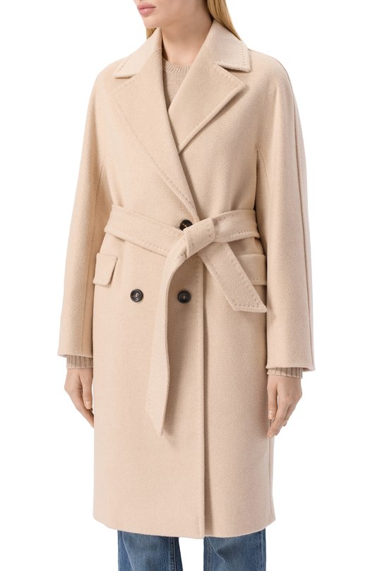 Пальто из шерсти и кашемира Max Mara Studio PANTE0N Бежевый  PANTE0N Фото 3