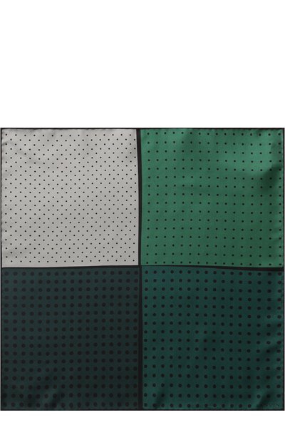 Шелковый платок с узором LANVIN зеленого цвета по цене 7995 руб., арт. 2368/HANDKERCHIEF, фото 3 Шелковый платок с узором LANVIN, арт. 2368/HANDKERCHIEF, фото 3