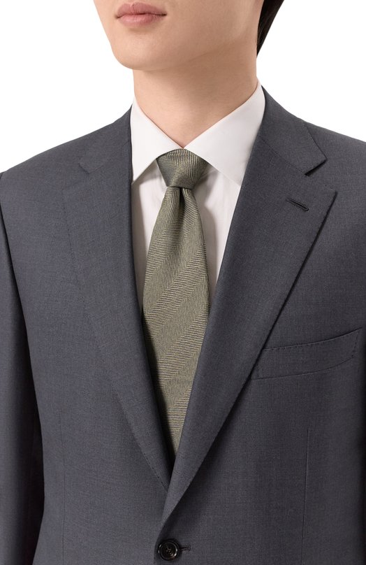 Шелковый галстук Brioni 062I00/0C427 Зелёный  062I00/0C427 Фото 2