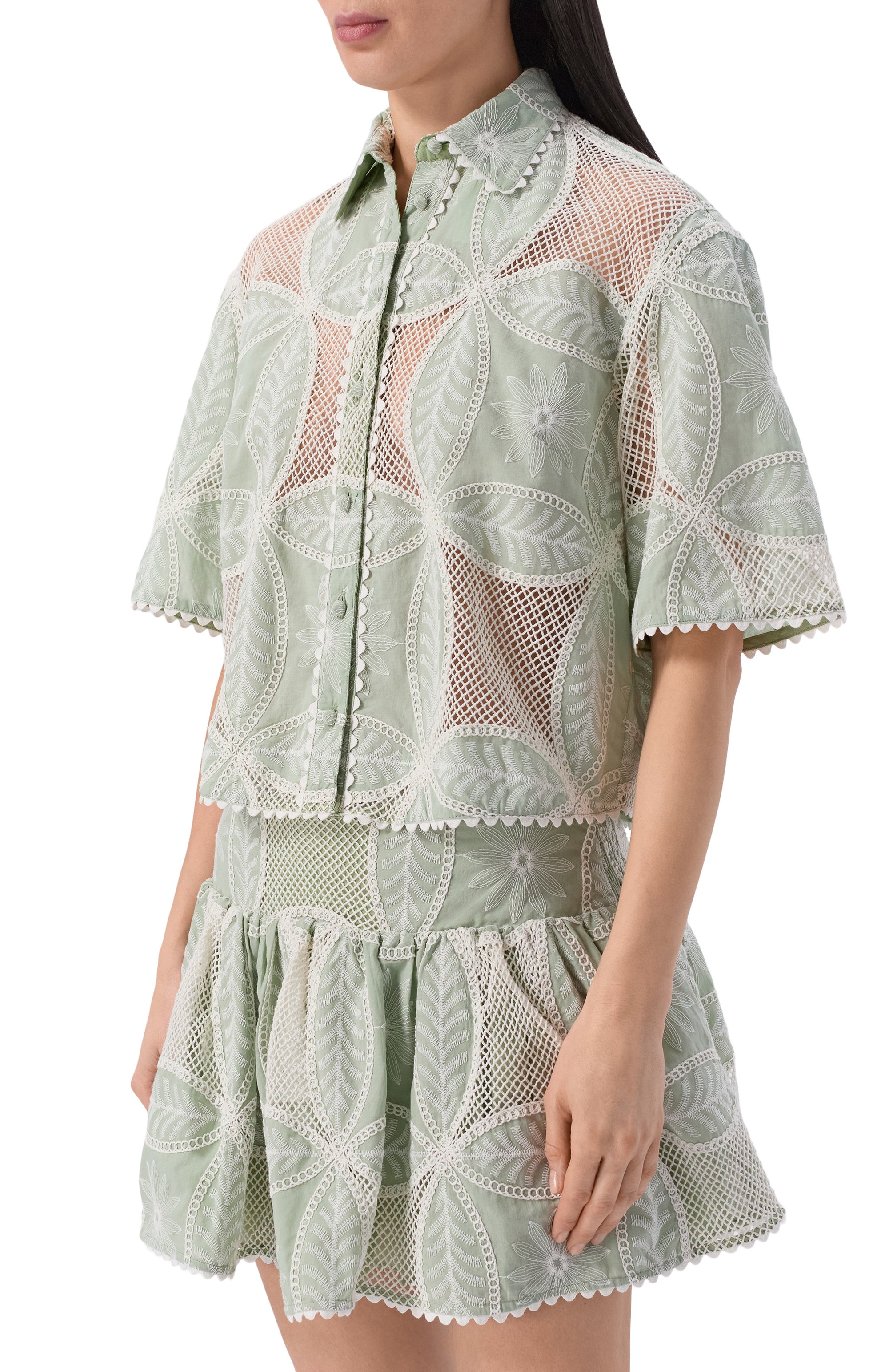 Хлопковая блузка POUPETTE ST BARTH, арт. WJVS26BCBSG6, фото 3