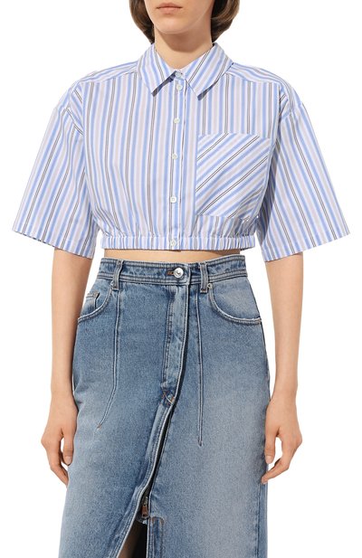 Хлопковая рубашка PATRIZIA PEPE голубого цвета по цене 19400 руб., арт. 2C1459_A286, фото 3 Хлопковая рубашка PATRIZIA PEPE, арт. 2C1459_A286, фото 3