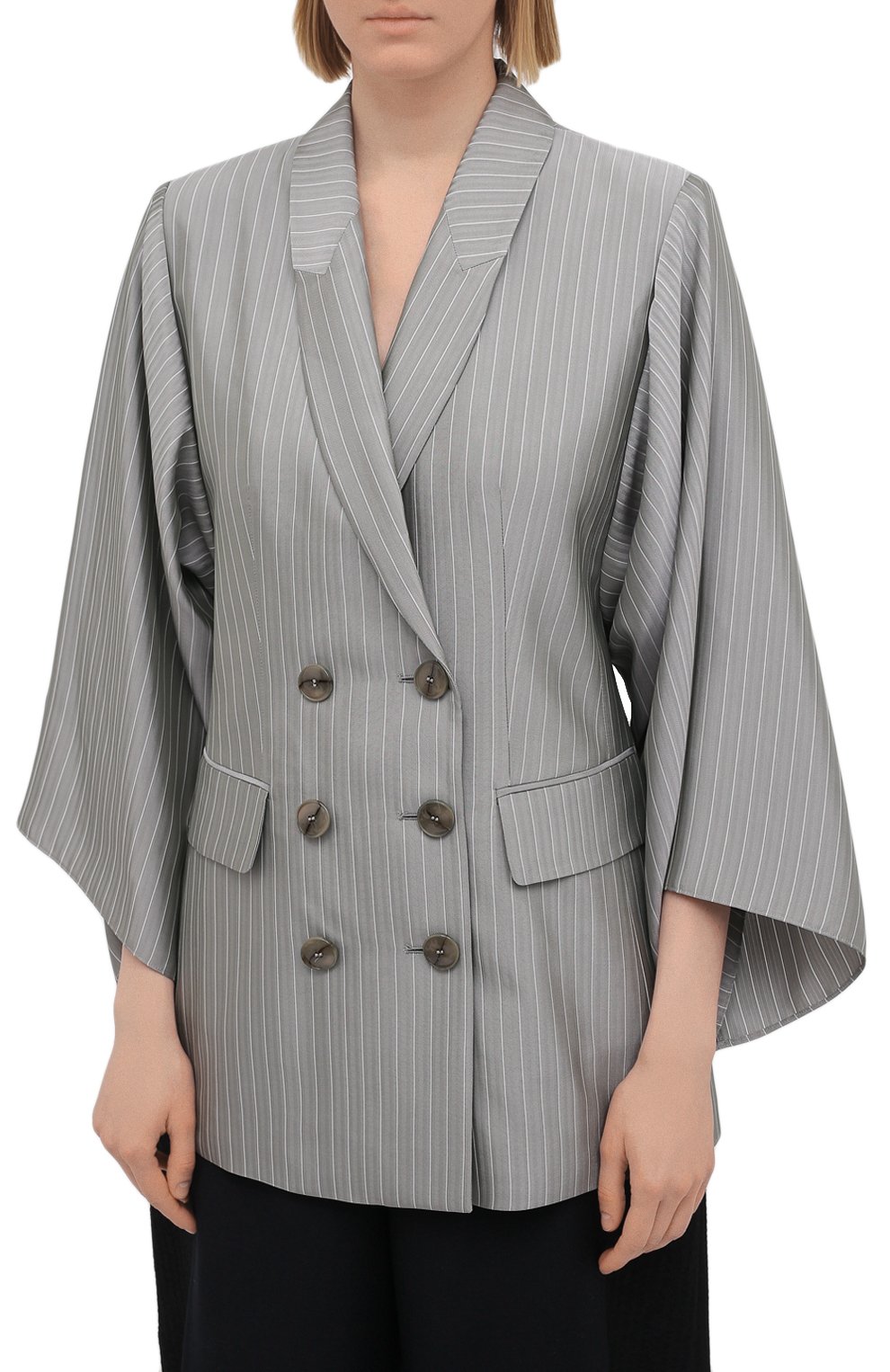 Жакет EMPORIO ARMANI серого цвета по цене 104500 руб., арт. ANG23T/A2103, фото 3 Жакет EMPORIO ARMANI, арт. ANG23T/A2103, фото 3