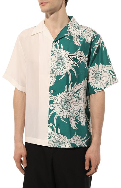 Шелковая рубашка PRADA, арт. UCS406-1ZW1-F0363-212, фото 3