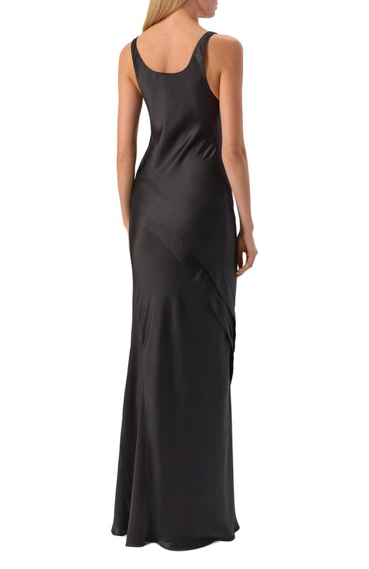 Атласное платье Saint Laurent 841805/Y7G27 Чёрный  841805/Y7G27 Фото 3