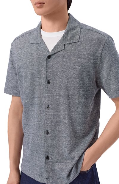 Рубашка изо льна и хлопка BOSS темно-синего цвета по цене 23950 руб., арт. 50559165, фото 5 Рубашка изо льна и хлопка BOSS, арт. 50559165, фото 5