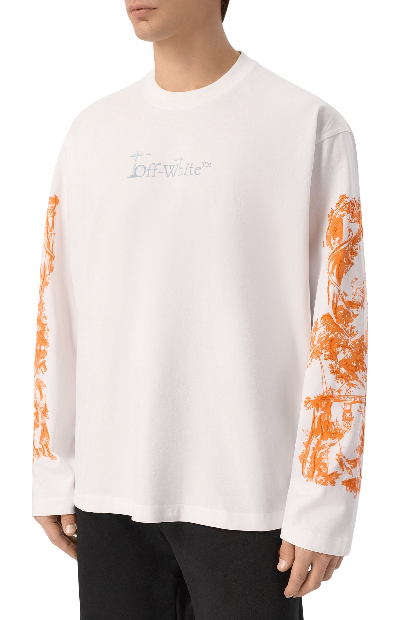 Хлопковый лонгслив OFF-WHITE, арт. 0MAB09CF26JER0061, фото 3
