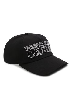 Мужская хлопковая бейсболка VERSACE JEANS COUTURE черного цвета, арт. 71GAZK11-BASEBALL CAP WITH PENCES/ZG010 | Фото 1 (Материал: Текстиль, Хлопок; Материал сплава: Проставлено; Нос: Не проставлено)