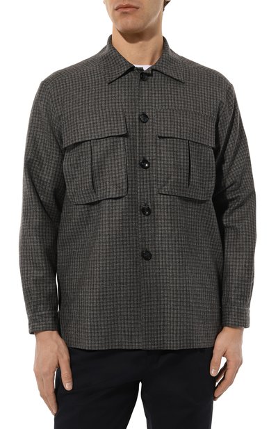 Шерстяная рубашка KITON темно-серого цвета по цене 123000 руб., арт. UMC013K0127C01, фото 3 Шерстяная рубашка KITON, арт. UMC013K0127C01, фото 3