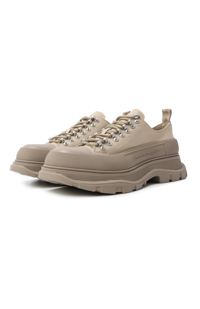 Мужские текстильные ботинки tread slick ALEXANDER MCQUEEN бежевого цвета, арт. 735817W4MV1 7732 | Фото 1 (Подошва: Массивная; Материал внутренний: Натуральная кожа; Материал внешний: Текстиль; Каблук высота: Высокий; Мужское Кросс-КТ: Хайкеры-обувь; Материал утеплителя: Без утеплителя)