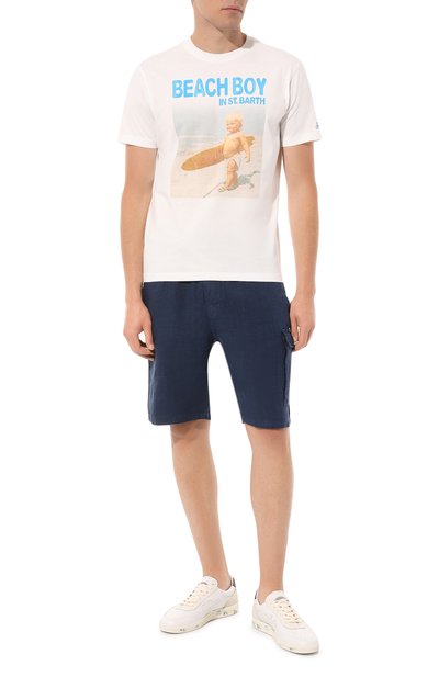 Льняные шорты MC2 SAINT BARTH темно-синего цвета по цене 15800 руб., арт. STBM/MARSEILLE/00194D, фото 2 Льняные шорты MC2 SAINT BARTH, арт. STBM/MARSEILLE/00194D, фото 2