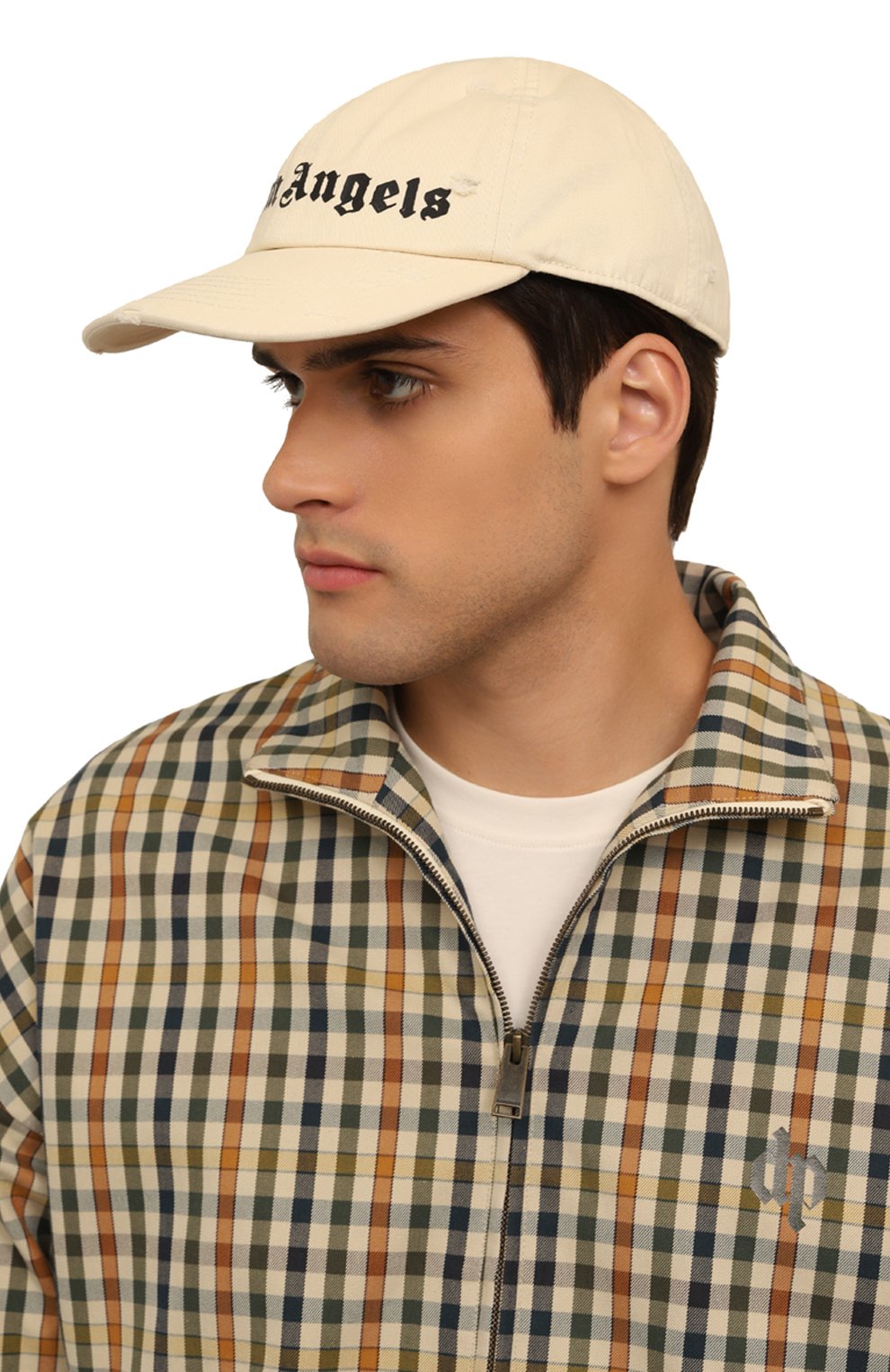 Хлопковая бейсболка PALM ANGELS бежевого цвета по цене 16400 руб., арт. PMLB104F24FAB003, фото 2 Хлопковая бейсболка PALM ANGELS, арт. PMLB104F24FAB003, фото 2