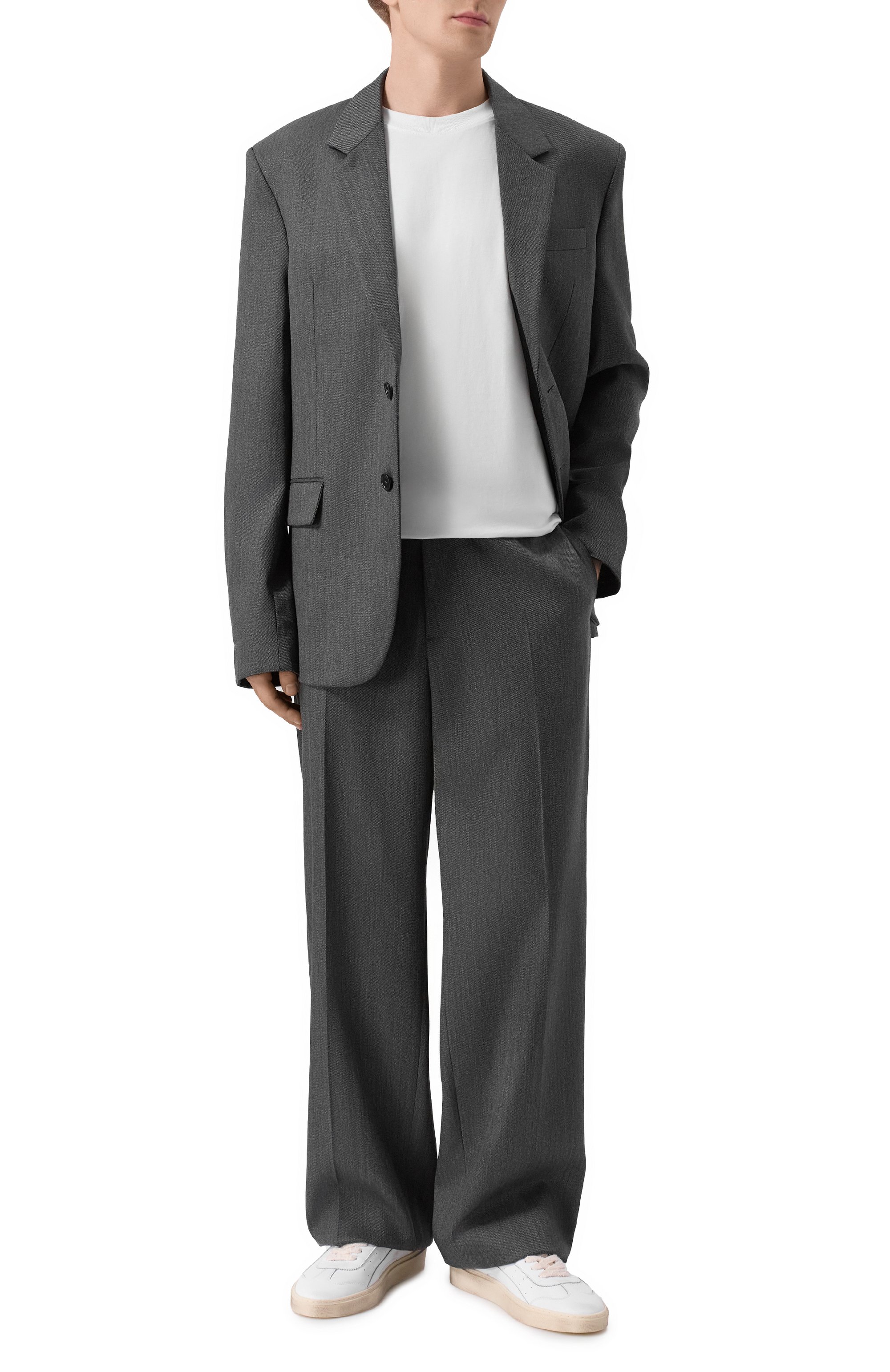 Шерстяные брюки MSGM темно-серого цвета по цене 41350 руб., арт. 3940MP13/257506, фото 2 Шерстяные брюки MSGM, арт. 3940MP13/257506, фото 2