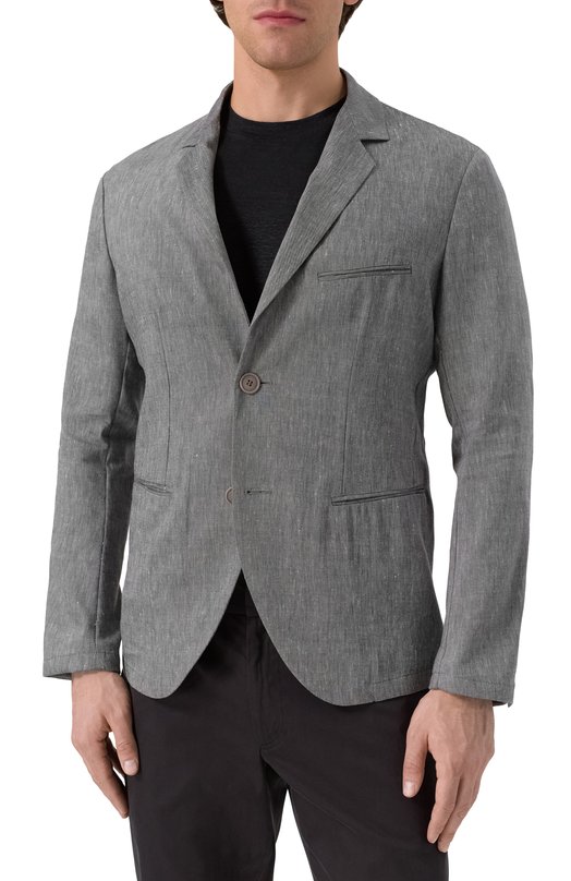 Пиджак изо льна и шерсти Giorgio Armani GM001564/TE14457 Серый  GM001564/TE14457 Фото 4