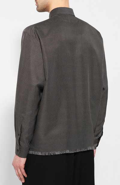 Шелковая рубашка JACQUEMUS черно-белого цвета по цене 67500 руб., арт. 195SH04/3099D, фото 4 Шелковая рубашка JACQUEMUS, арт. 195SH04/3099D, фото 4