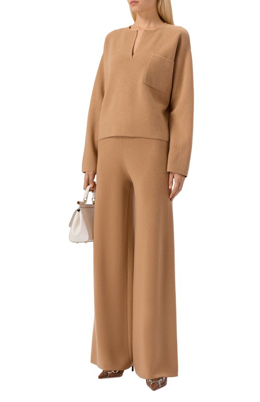 Брюки из шерсти и кашемира Max Mara JUDY Бежевый  JUDY Фото 2