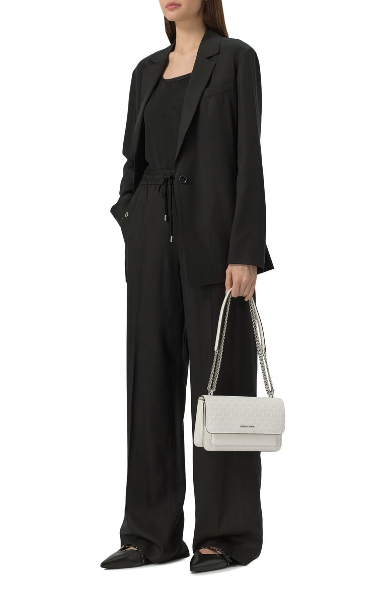 Женская сумка claire large MICHAEL MICHAEL KORS белого цвета, арт. 30R5SC7L3V | Фото 7 (Ремень/цепочка: На ремешке; Размер: large; Материал: Экокожа)