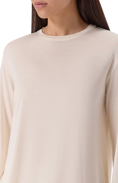 Шелковый лонгслив 12 STOREEZ кремового цвета по цене 17000 руб., арт. 131579, фото 5 Шелковый лонгслив 12 STOREEZ, арт. 131579, фото 5