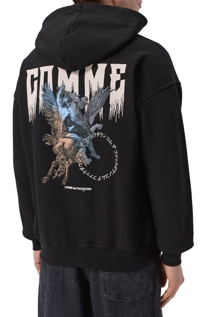 Хлопковое худи COMME DES FUCKDOWN черного цвета по цене 15000 руб., арт. CFABM01935, фото 4 Хлопковое худи COMME DES FUCKDOWN, арт. CFABM01935, фото 4