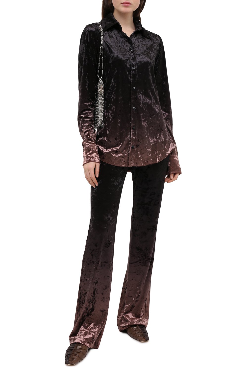 Рубашка ACNE STUDIOS коричневого цвета по цене 45350 руб., арт. AC0287, фото 2 Рубашка ACNE STUDIOS, арт. AC0287, фото 2