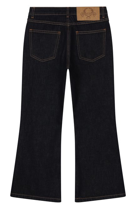 Детские джинсы MOSCHINO темно-синего цвета, арт. HDP06K/L0E36/10-14 | Фото 2 (Нос: Не проставлено; Материал внешний: Хлопок; Материал сплава: Проставлено)