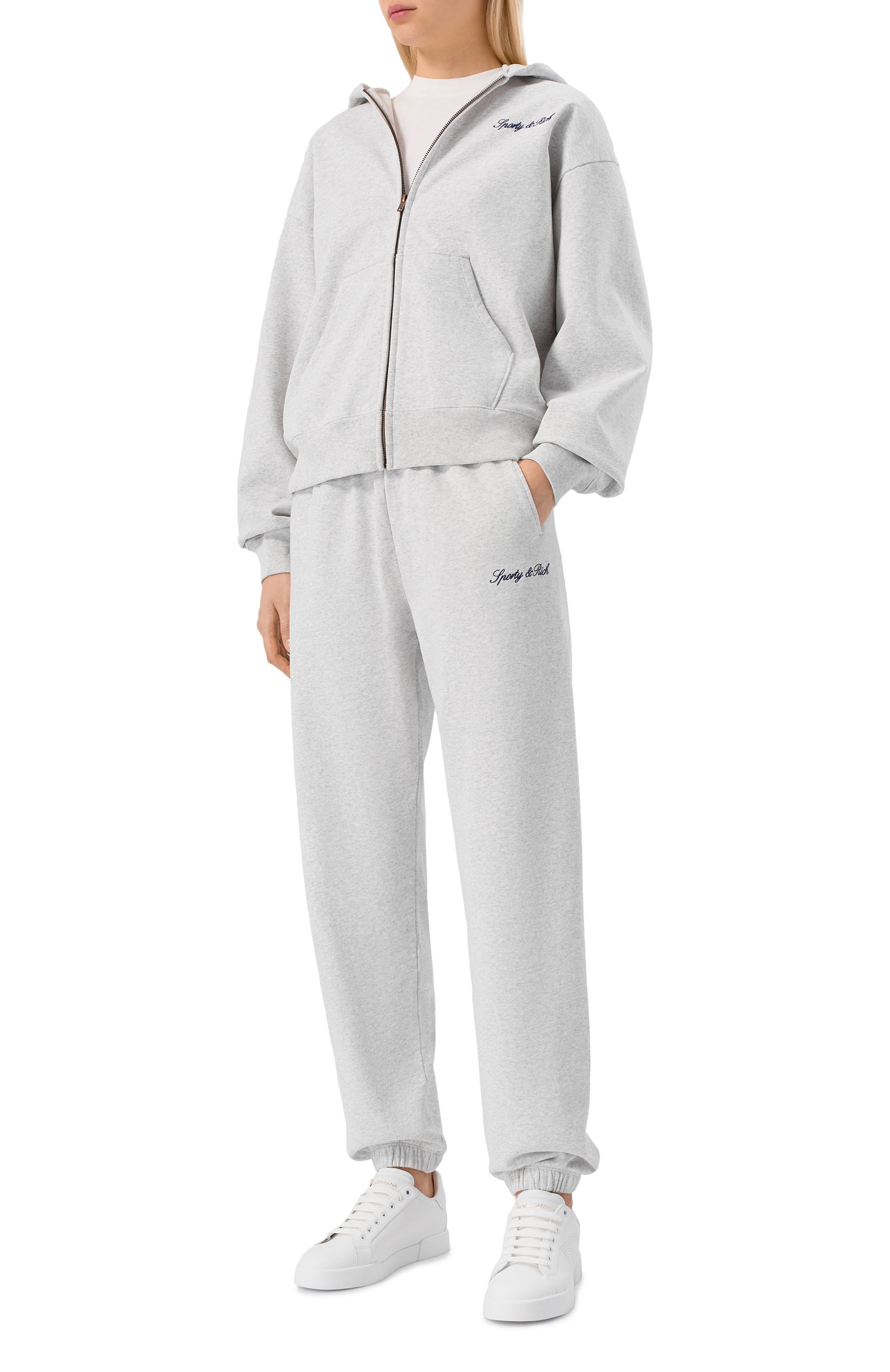 Хлопковые джоггеры SPORTY AND RICH, арт. PA03668326GY03, фото 2