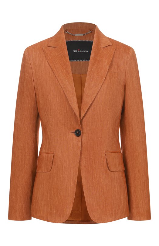 Жакет изо льна и шерсти Kiton D15510K0919E03 Оранжевый D15510K0919E03