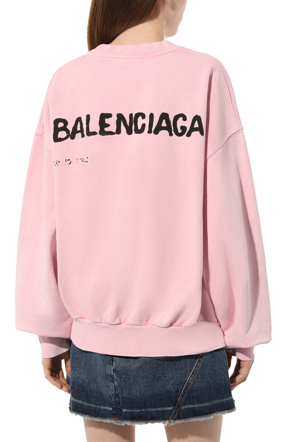 Хлопковый свитшот BALENCIAGA розового цвета по цене 138000 руб., арт. 697869/T0V06, фото 4 Хлопковый свитшот BALENCIAGA, арт. 697869/T0V06, фото 4