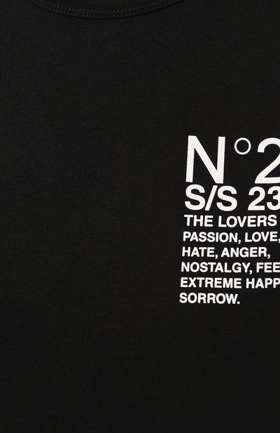 Хлопковая футболка N21 черного цвета по цене 20650 руб., арт. N2S/F051/6328, фото 5 Хлопковая футболка N21, арт. N2S/F051/6328, фото 5