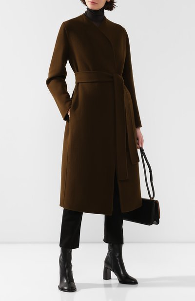 Пальто из смеси шерсти и кашемира THE ROW хаки цвета по цене 457000 руб., арт. 4568W1439, фото 2 Пальто из смеси шерсти и кашемира THE ROW, арт. 4568W1439, фото 2