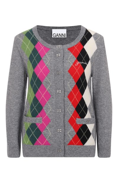 Женский кардиган из шерсти и кашемира GANNI, арт. K2512