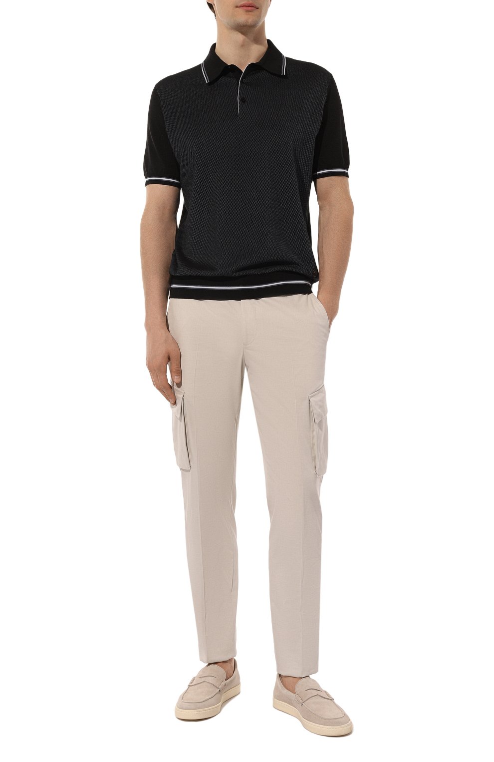 Поло из шелка и хлопка STEFANO RICCI темно-синего цвета по цене 108000 руб., арт. K818044P13/F23172, фото 2 Поло из шелка и хлопка STEFANO RICCI, арт. K818044P13/F23172, фото 2