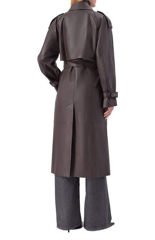 Кожаный тренч Ivy Oak I0118037/LINDA Коричневый  I0118037/LINDA Фото 4