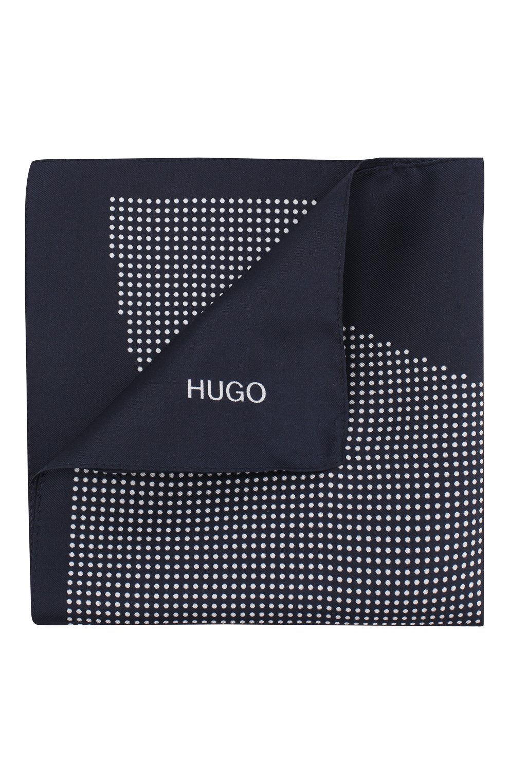 Шелковый платок HUGO темно-синего цвета по цене 2600 руб., арт. 50407023, фото 1 Шелковый платок HUGO, арт. 50407023, фото 1